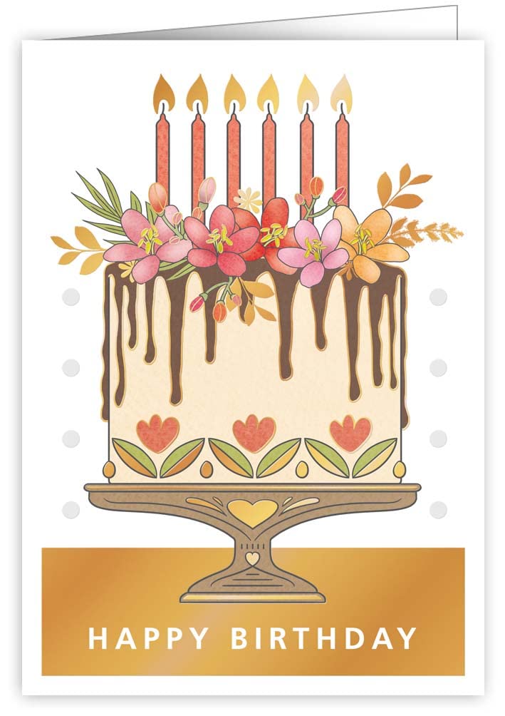Quire Mac Classic Card Cake With Candles,Multicoloured,115 x 163mm