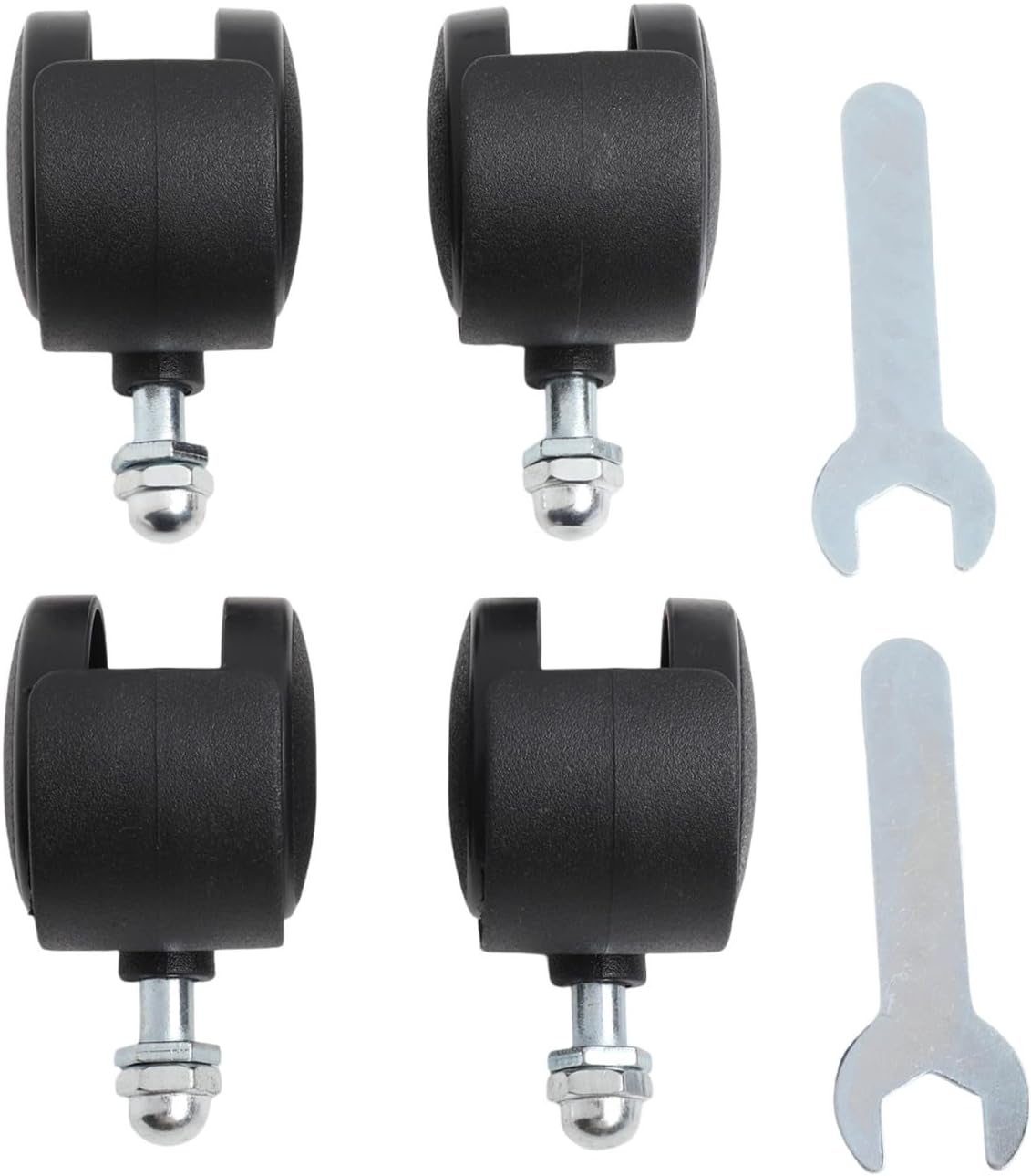 4 Pack Replacement Caster Wheels for Electric Oil Heater, Compatible with For Midea Models, 2 Wrenches (With brake)
