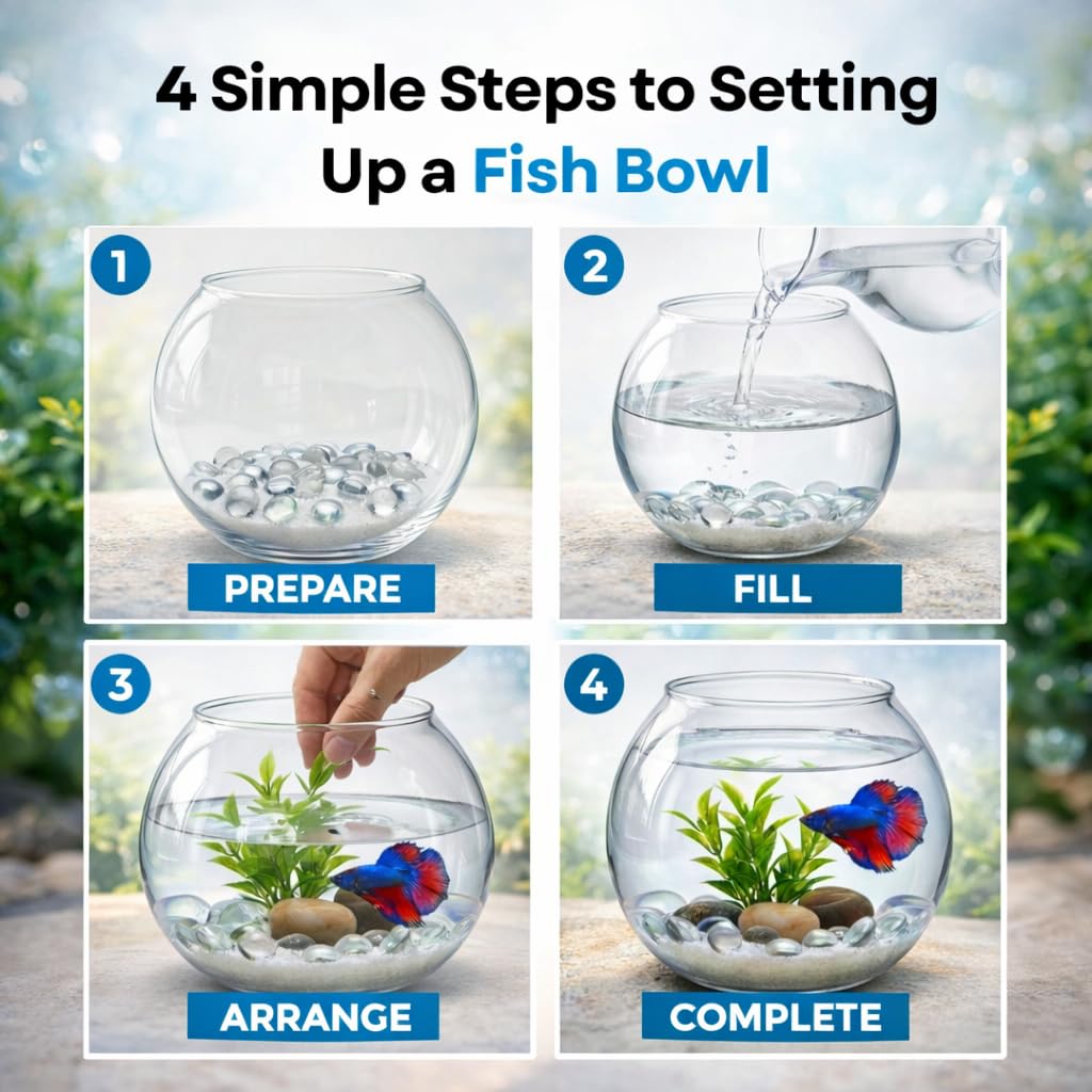 7pets 6-Inch Clear Glass Bowl Without Neck Collar | Decorative Fish Bowl & Terrarium Bowl for Betta, Small Mollies, Plants & DIY Décor 3