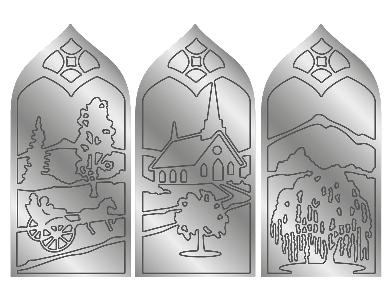 GeminiElements Christmas Triptych Metal Dies - Charming Church