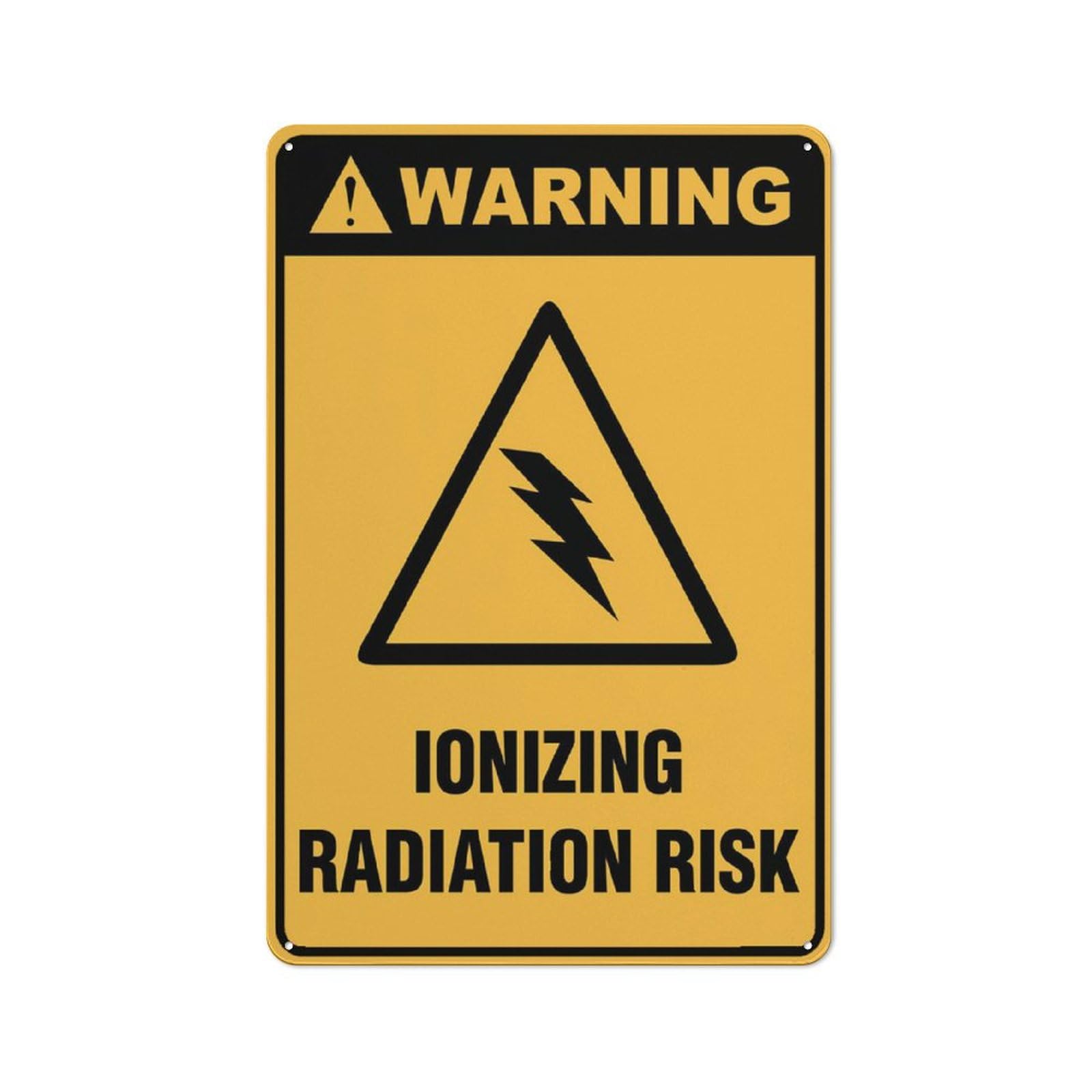 Warning Ionizing Radiation Risk Sign 12X8 Inch Tin Sign Great For Garden And Yard Wall Decor