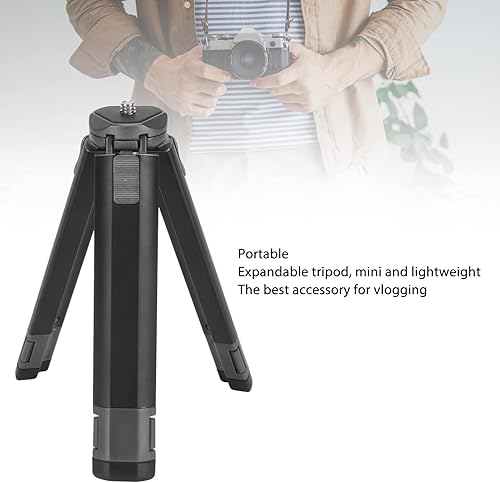 Miniatura 6 de Mini trípode extensible para cámara, mango de video portátil, palo para selfie, Vlog Travel Small Phone Trípode de escritorio, para proyector y