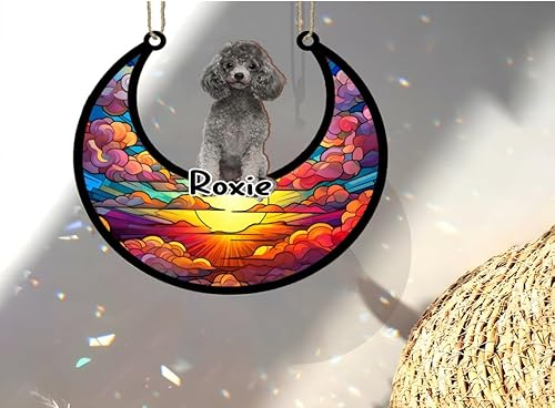 Vista 301 de LOVELYPOD Adorno de Navidad personalizado de perro pastor alemán, atrapasoles conmemorativo, adorno de Navidad de pastor alemán con nombre, pérdida