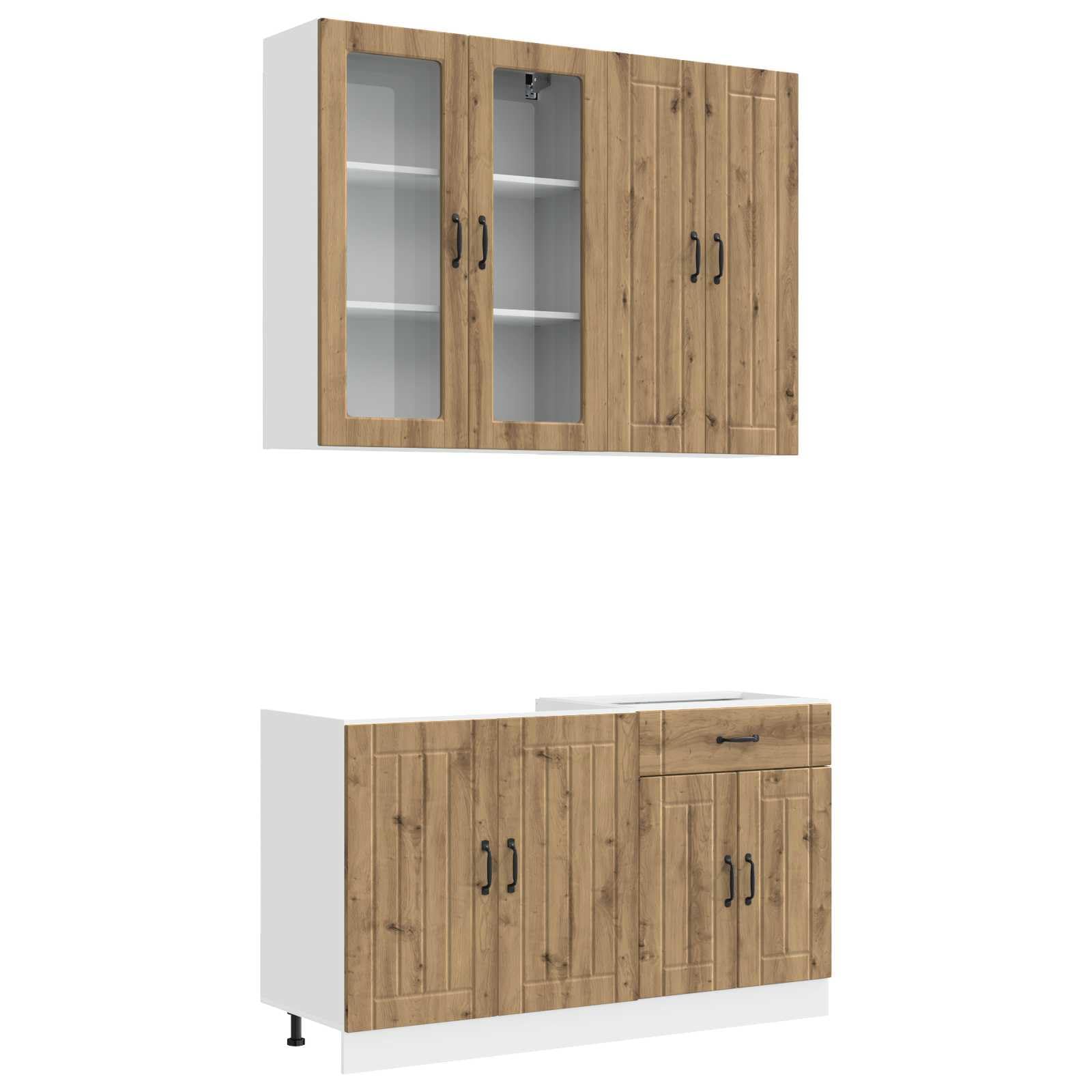 Unita Cucina LUCCA 4 Pezzi Rovere Artigianale Legno Ingegnerizzato