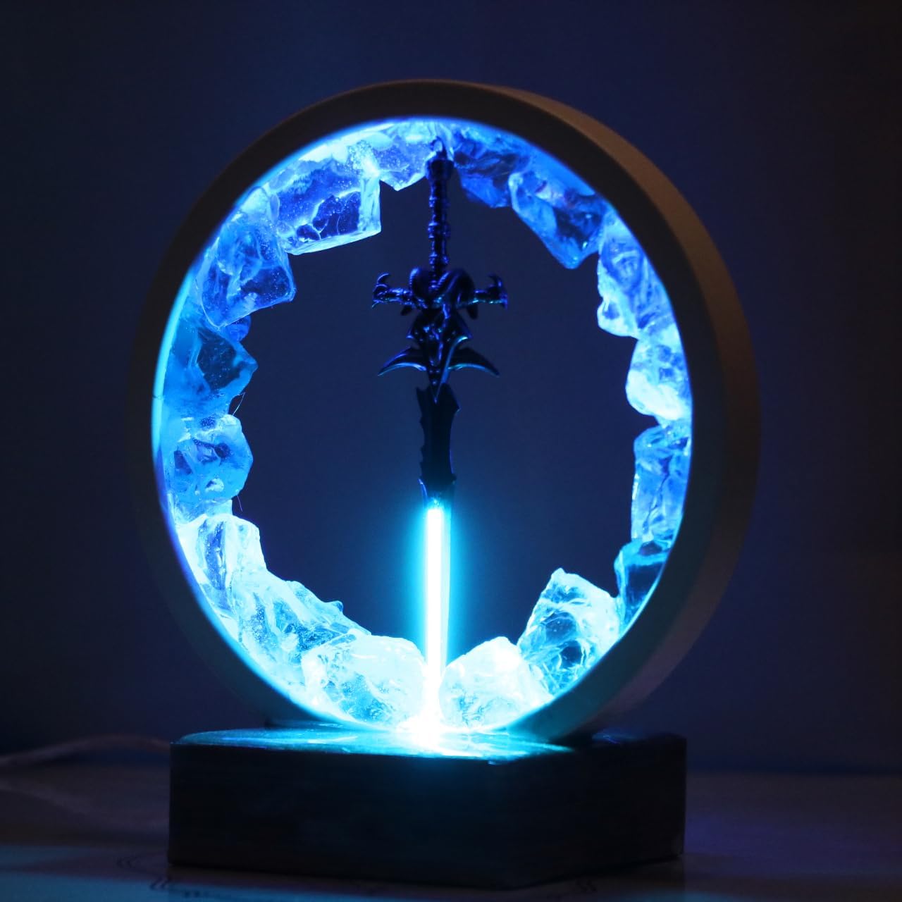 Frostmourne Sword Lamp, Lich King Night Light, Gaming Decoration, Light Flowing Gift, Blue Crystal Night Light, Unique Handmade Gamer Gift, Father's Day Gift