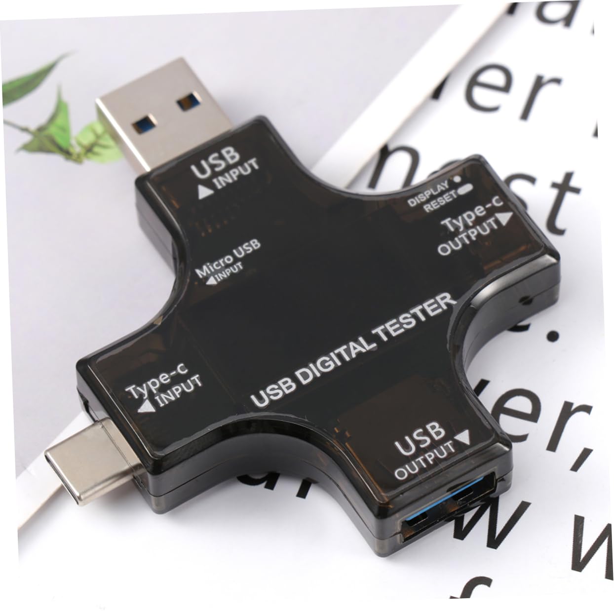 USB Tester Typ-c mit Farbdisplay, 1 Stück, Schwarzer Kunststoff