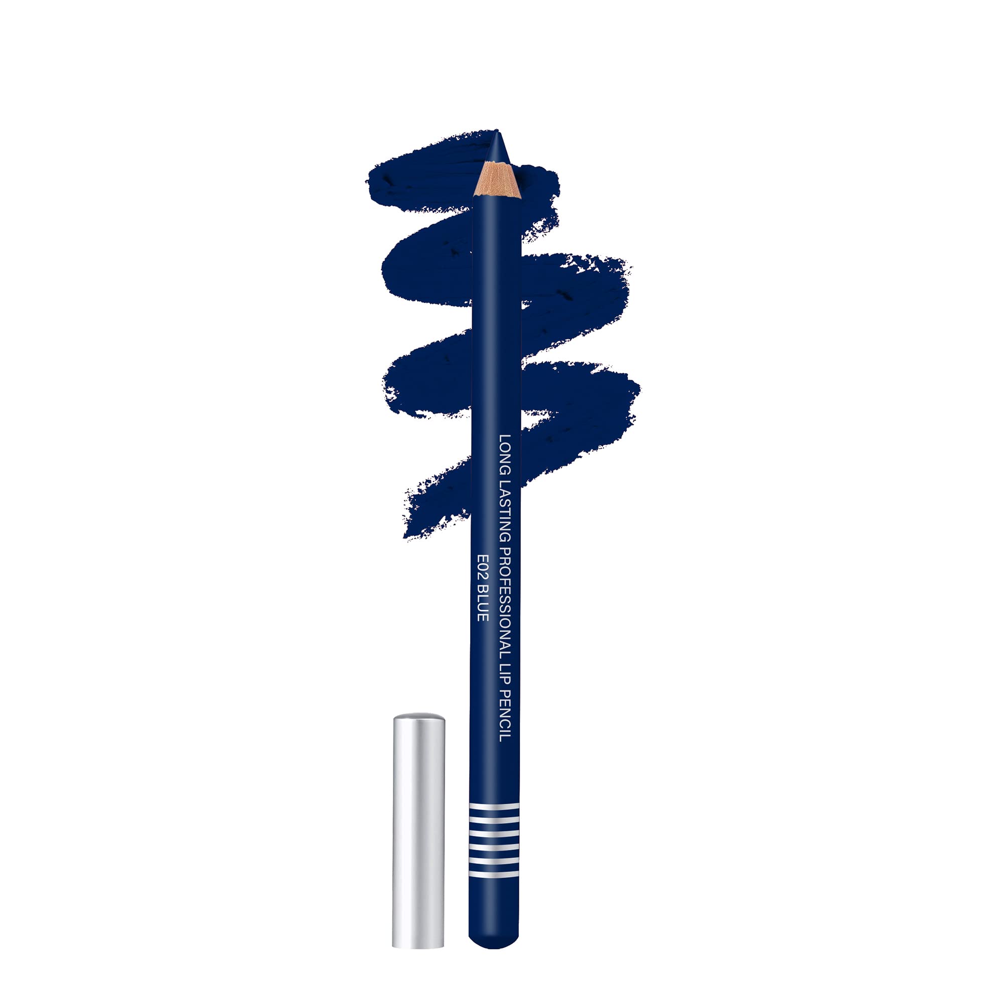 Colors Queen Lip Liner Pencil | Long Lasting & Waterproof Formula | Matte Lip Liner Pencil for Women (E-02, Blue)-image-24