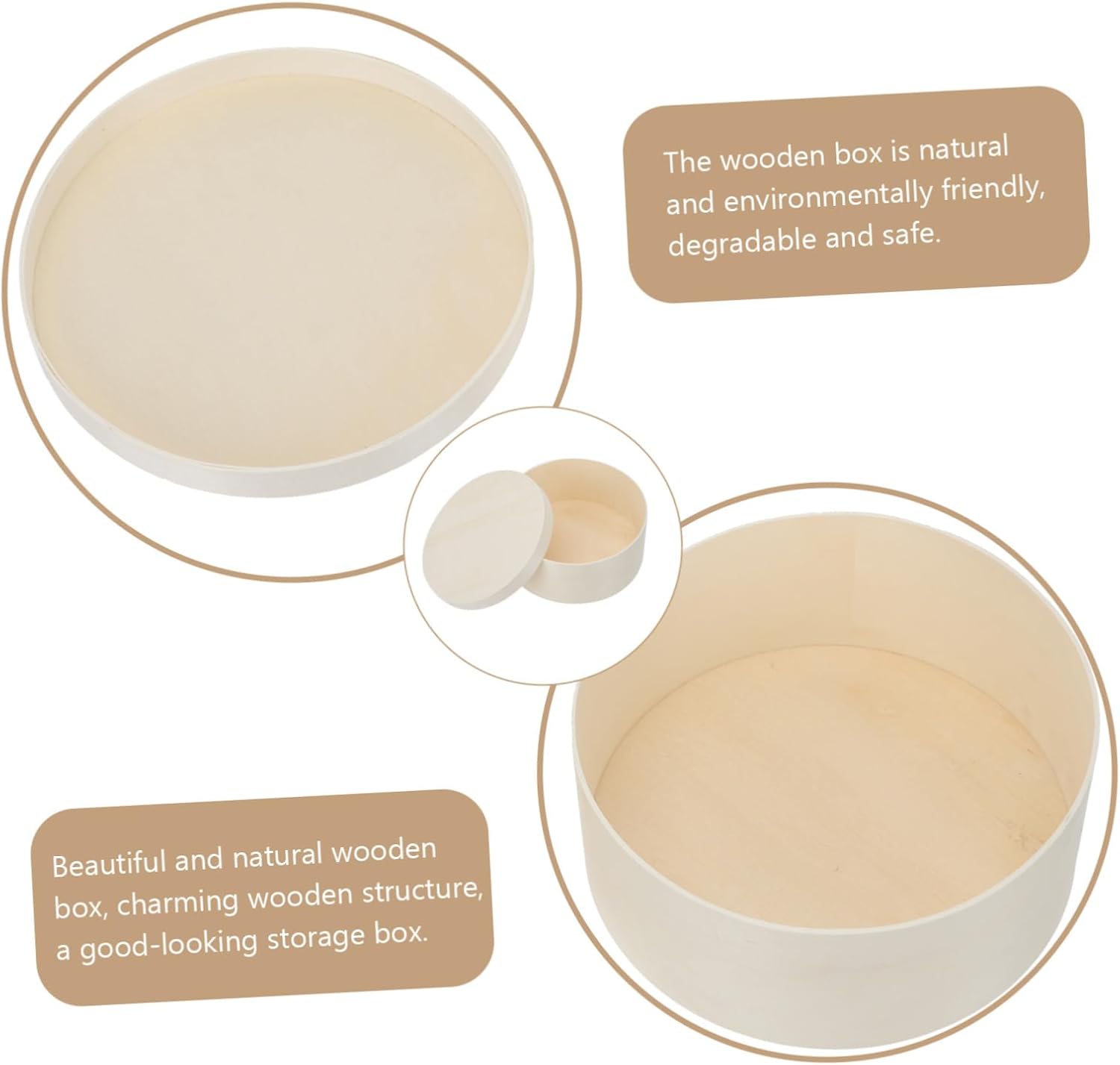 Wooden Food Packing Box Round Box Lid for Cheesecake Baking Cake Holder