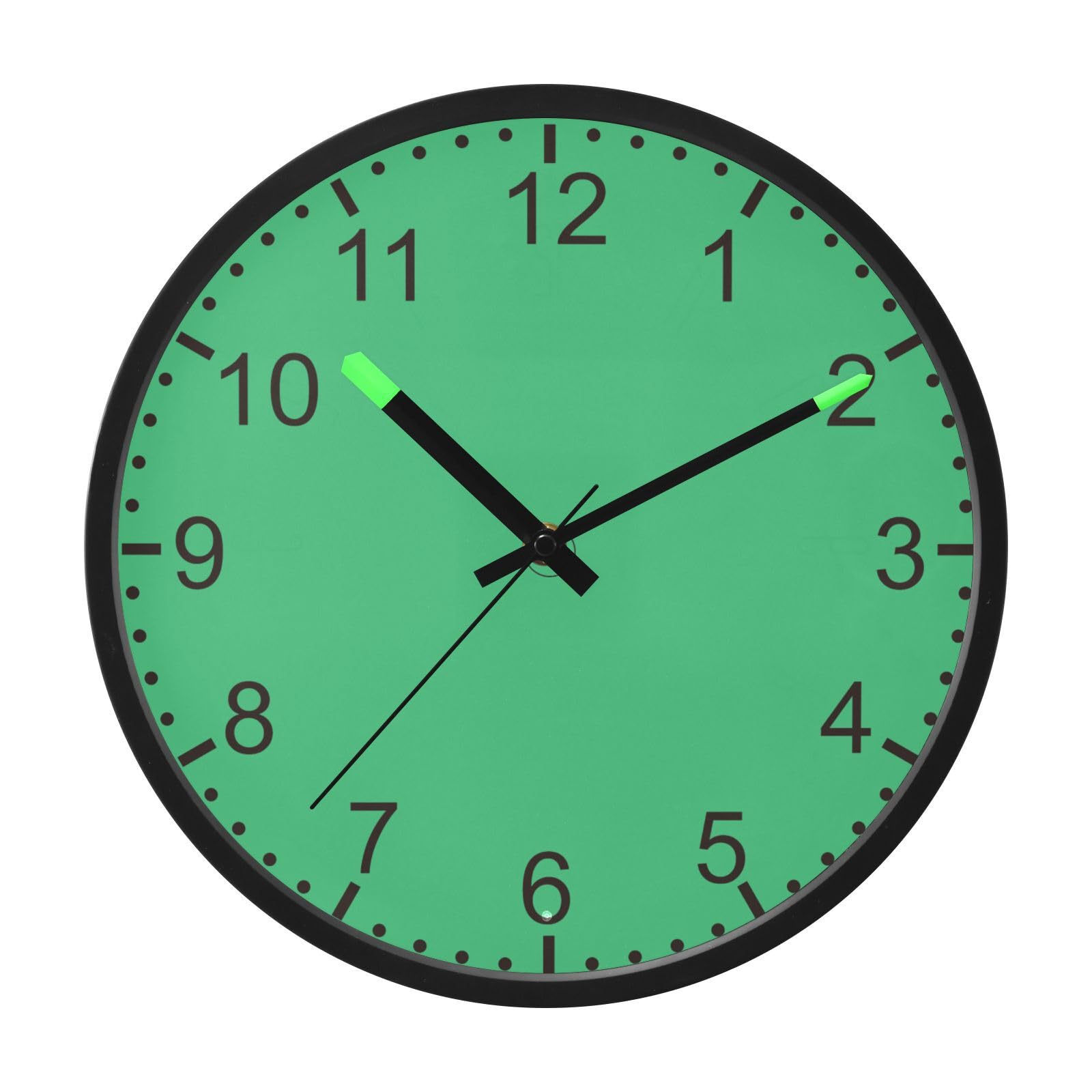 Horloge murale à piles lumineuse ODAWA 30,5 cm cadran vert mer veilleuse nuit
