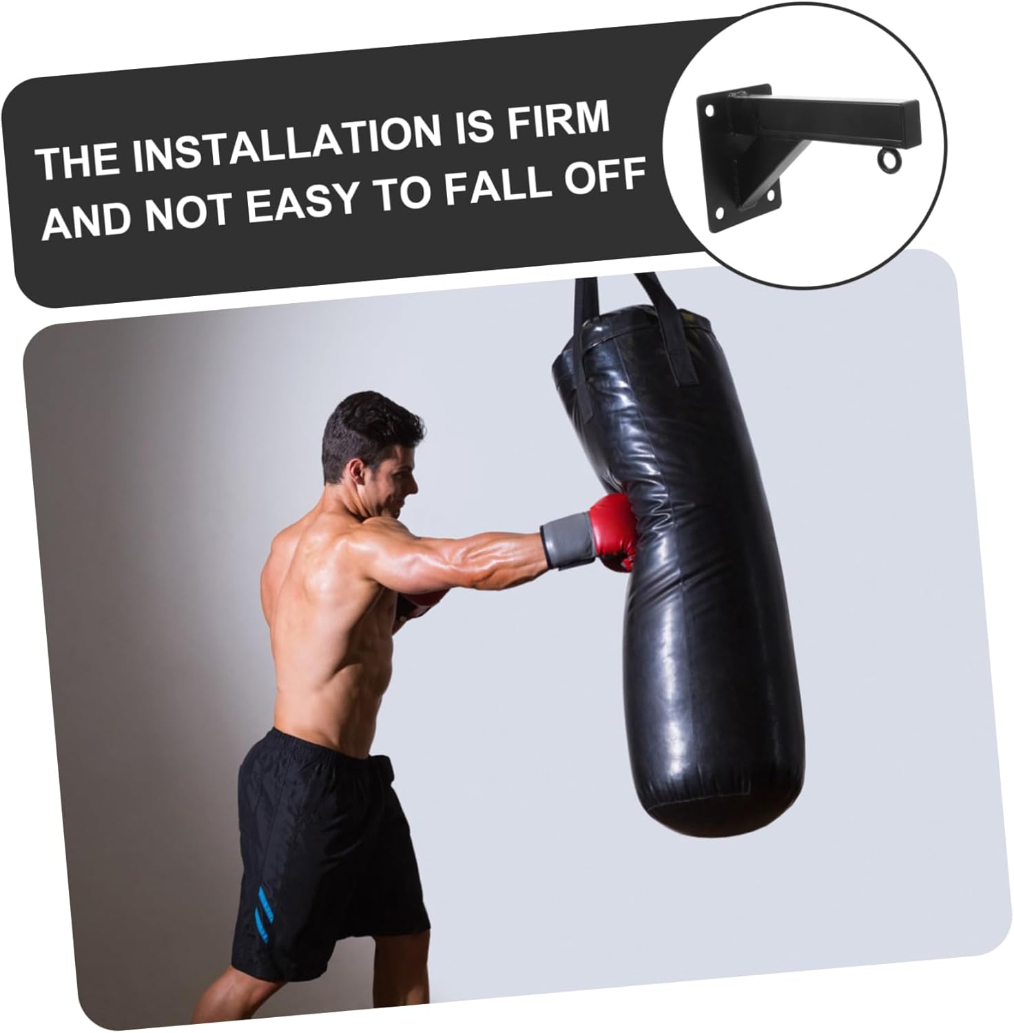 POPETPOP Heavy Duty Bag Hanger Bracket Adjustable Wall Mount for Heavy Bags Sturdy Steel Home Use for Martial Arts Training