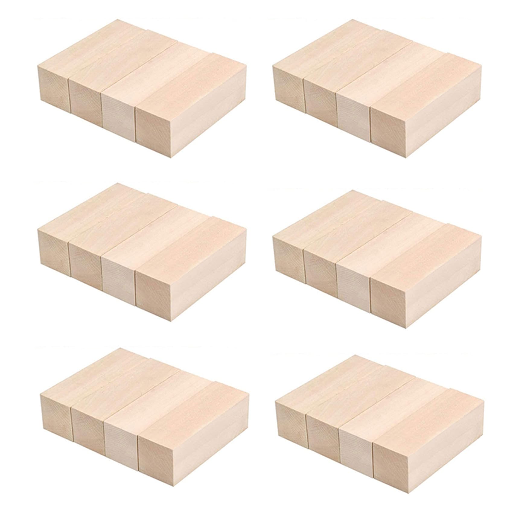 Jnchdghwa 24X Large Carving Wood Blocks Whittling Wood Blocks Basswood Carving Blocks Unfinished Set