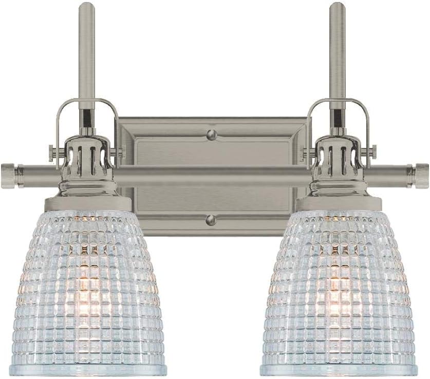 Langdon Mills 10222 Oakley 2-Light Bathroom Vanity Light, Brushed Nickel