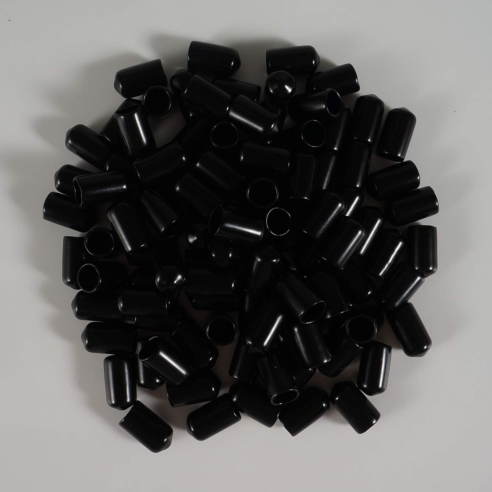 100 Pcs Screw Thread Protectors, PVC Rubber Round Tube Bolt Cap Plastic End Cap Cover Thread Protectors Black, Inner Dia 32mm - Image 3