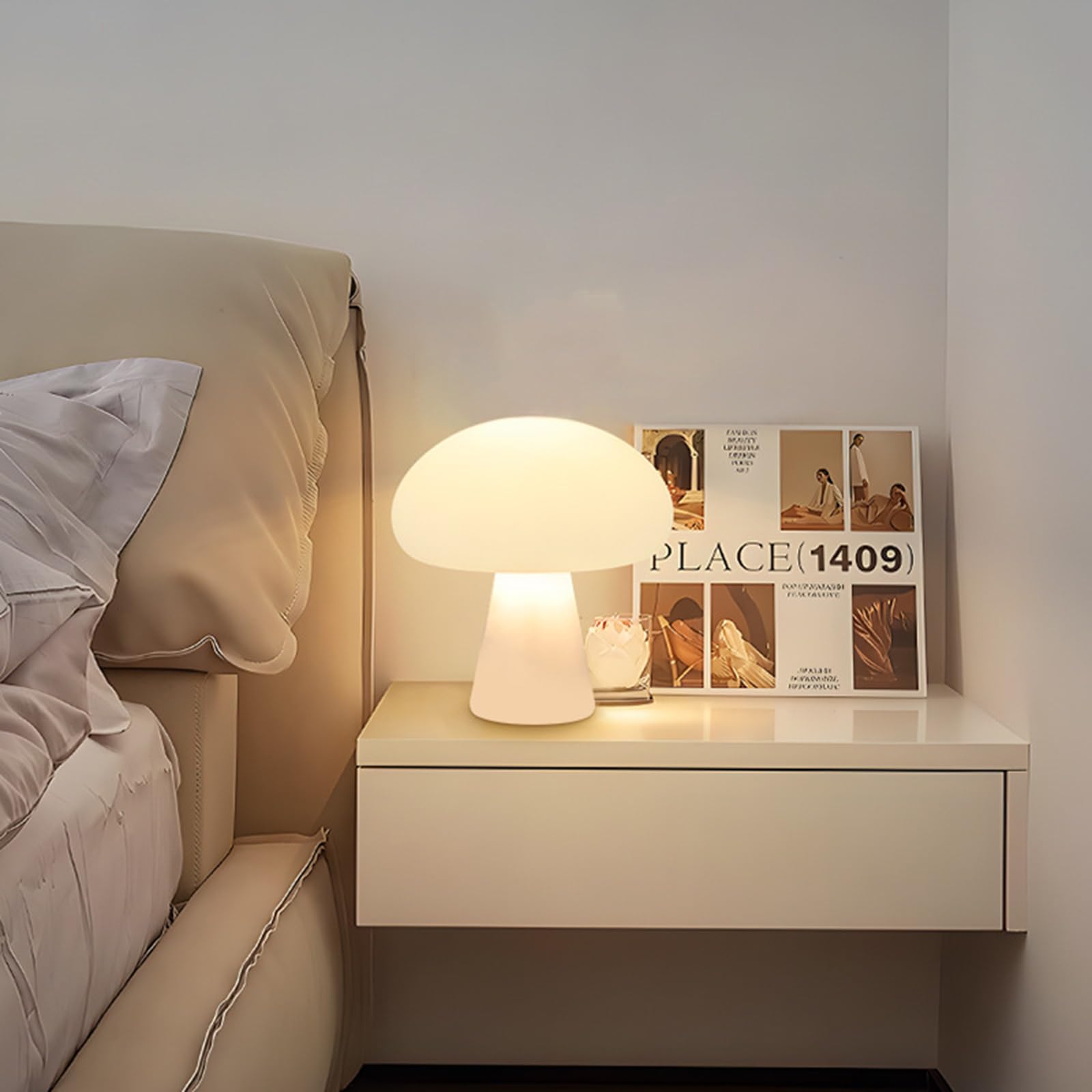 Pilz Tischlampen mit einfachen Stilen, künstlerisches Nachttischlicht für Schlafzimmer, Nachttisch und Wohnzimmer, dekorieren wiederaufladbares Nachtlicht