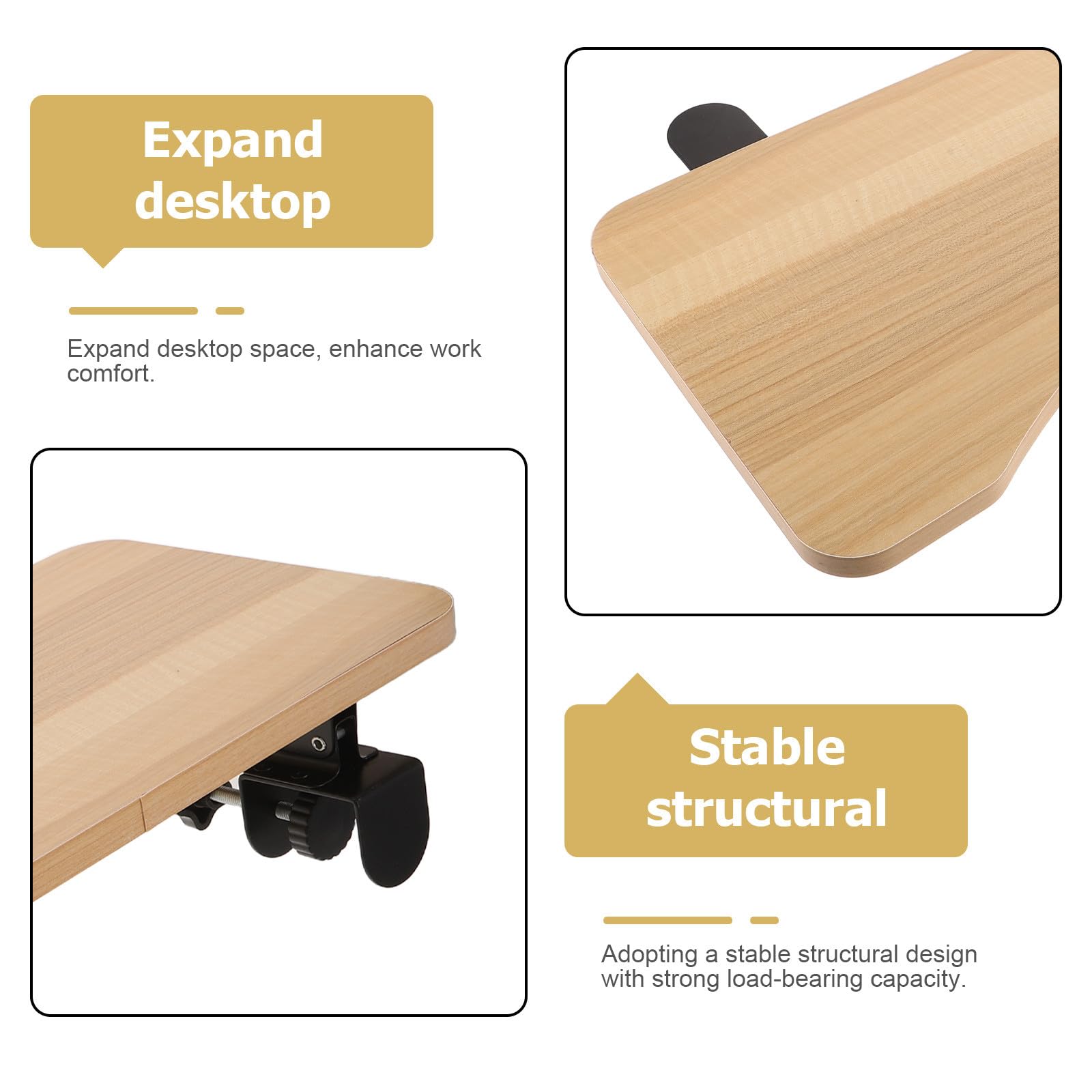NUOBESTY Vassoio estensibile per scrivania: vassoio ergonomico per mouse - ripiano di estensione per scrivania - bracciolo estensibile per postazione di lavoro, accessori per ufficio domestico