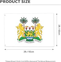 Vista 3 de Coat of Arms Sierra Leone Premium 2x3FT Flag - Durable and Vibrant Design for Indoor/Outdoor Use