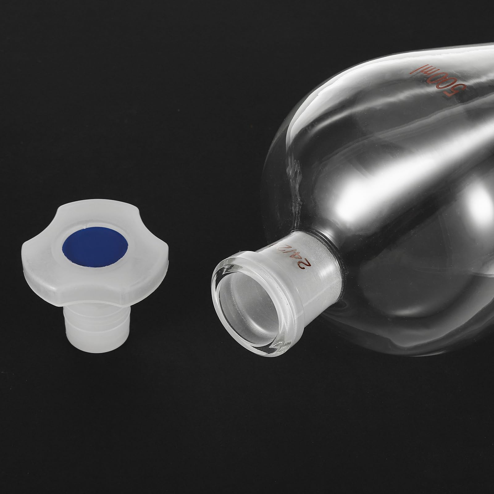 PATIKIL 500ml Konischer Scheidetrichter, Borosilikatglas Schwerwand Labor Scheidetrichter Mit 24/29 Schliff Und PTFE Hahn Für Titration Extraktion