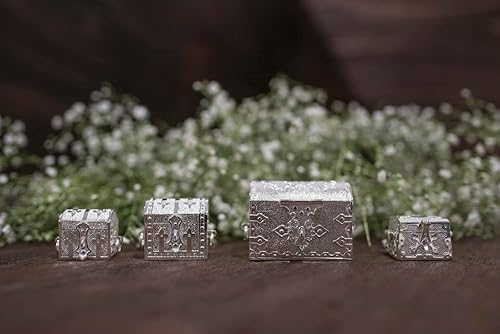 Miniatura 4 de EHV Monedas de unidad de boda de Arras para Boda bañadas en plata con bandeja y caja del tesoro, ceremonia clásica de Arras Matrimoniales, hermoso