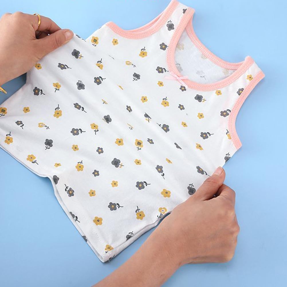 Toddler Girl's Soft Cotton Tank Tops 3 Pack Cute Printed Sleeveless Undershirts for 2T-7T