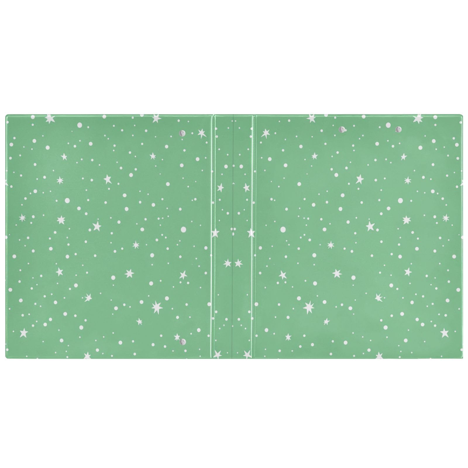 Carpetas de 3 anillos de 1.5 pulgadas con estrellas y puntos decorativos redondos con clip de metal, organizador A4 para oficina en casa, paquete de 2