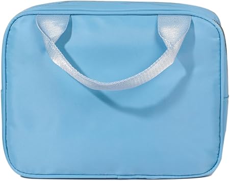 Lunch Bag for Women, Nylon Ladies Insulated Lunch Box, Lightweight Leakproof Lunch Cooler Bag, Lunch Tote Bag for Work Camping TravelPure Blue