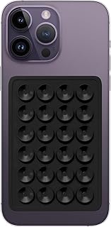 Silicone Phone Case, 2 Pack Silicone Phone Case with Suction Cup Detachable Hands-Free Strong Grip Holder for Selfie Videos Durable Easy to Use for iPhone Android (Black)