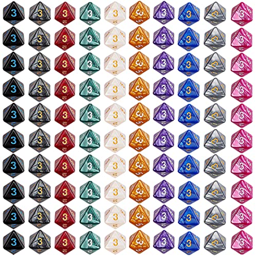YILAIDA 100 Piece Polyhedral Dice Set including Black Bag, Table Game Dice for Dungeons and Dragons Pathfinder DND RPG MTG (8 Sided) - Image 2