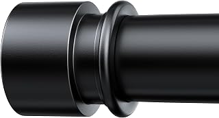 Curtain Rods for Windows 32 to 60 Inches - Black 1 Inch Diameter Curtain Rods, Easy Installation and Modern Design