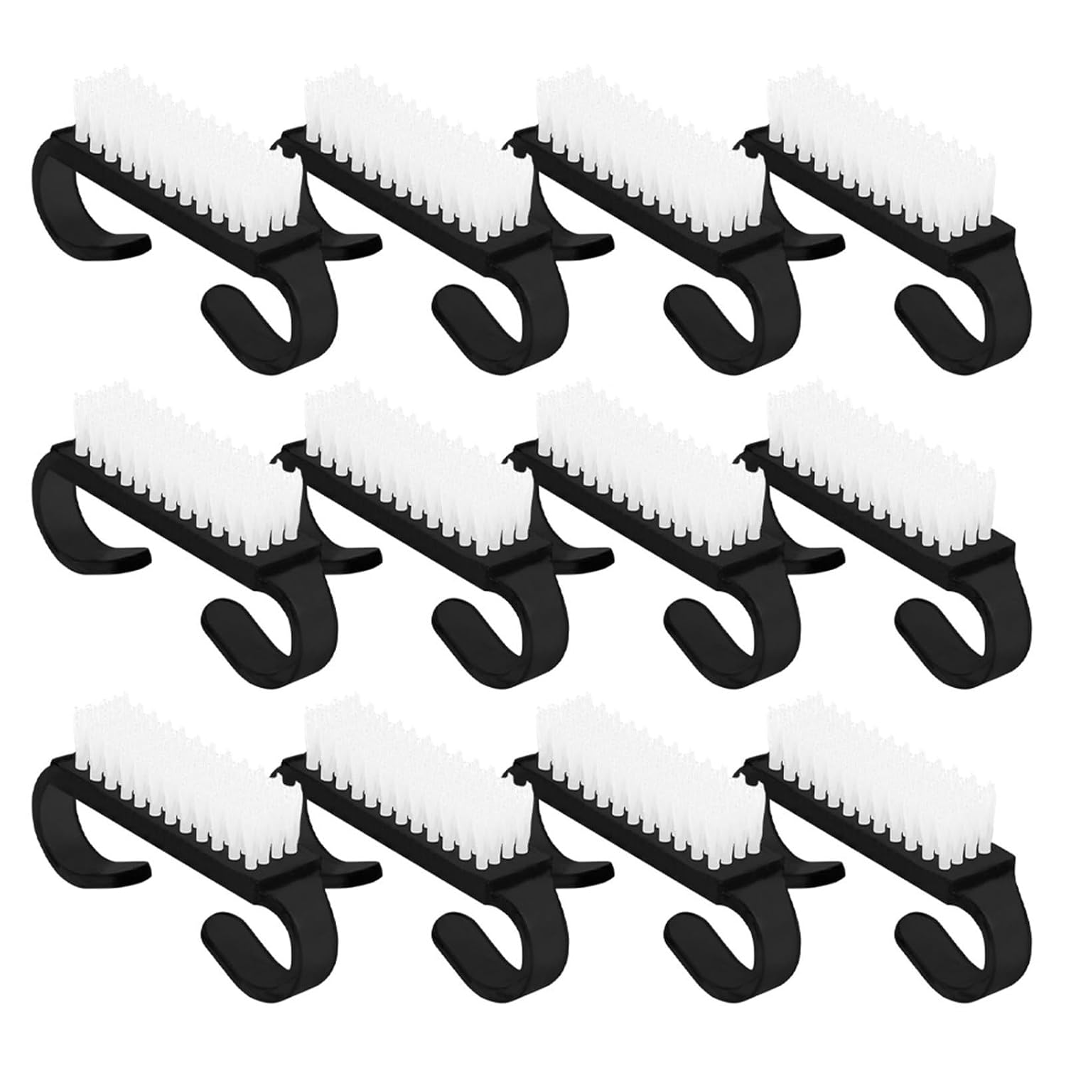 Didiseaon 12pcs Nail Dusting Brush for Fingernail Cleaning Comfortable Handle, Wear-resistant Nylon and Plastic Abs Material, Creative Design for Home Nail Art and Manicure Use