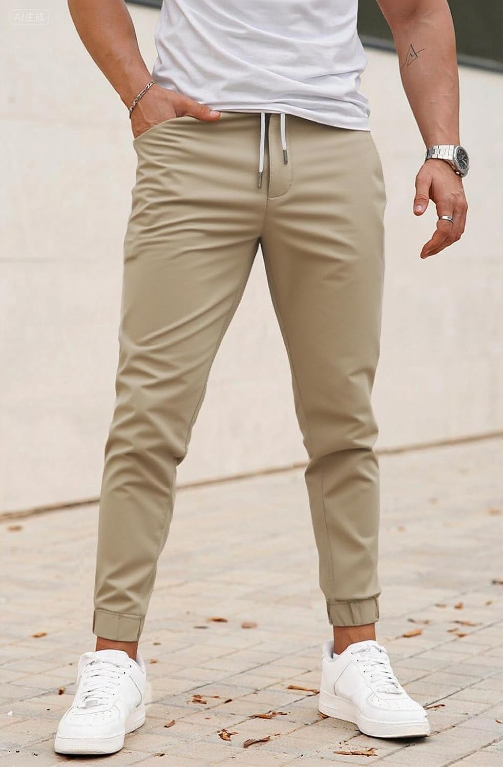 GINGTTO Mens Slim Fit Joggers Pants Elastic Waist Stretch Drawstring Tapered Leg - Image 5