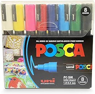 POSCA 5M 1.8-2.5mm Markers (8 Colors- 8 Pcs) Price In India