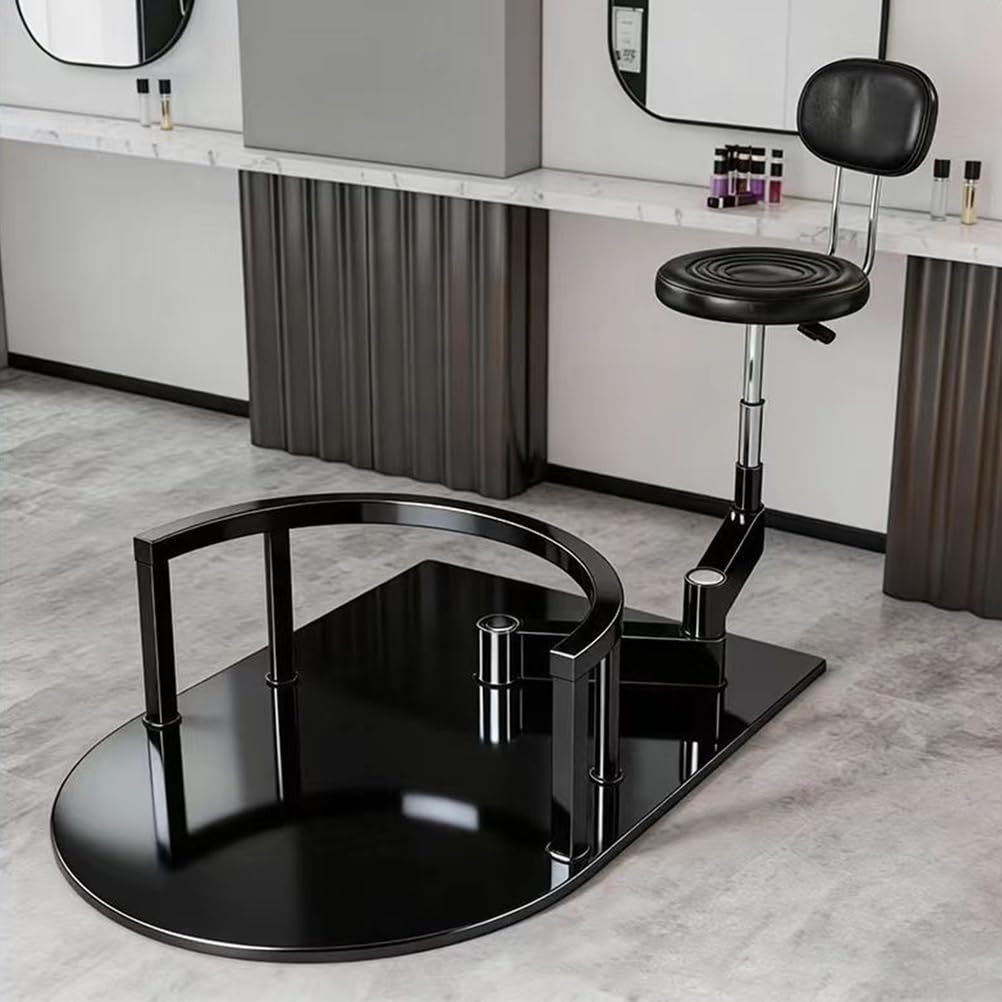 360° Drehbarer Friseurstuhl, Höhenverstellbarer Hydraulik-Friseurstuhl Im Modernen Design mit Stahlfuß für Beauty-Salons und Barbershops