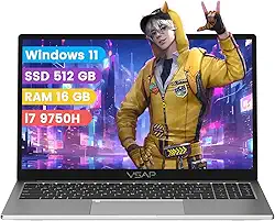 Notebook intel i7 9750H 16GB RAM 512GB SSD Win 11 15.6in