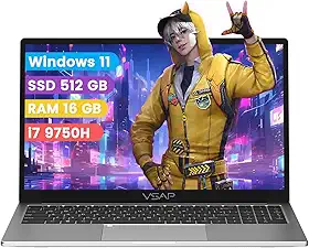 Notebook intel i7 9750H 16GB RAM 512GB SSD Win 11 15.6in