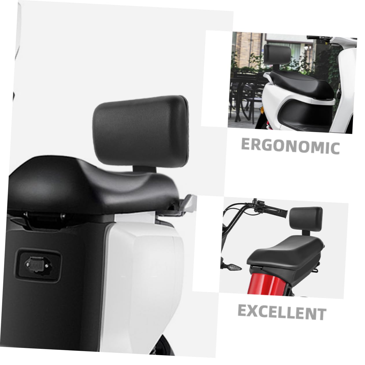 Coussin de Dossier Vélo Électrique Noir, Support Confortable, Acier | Mousse Sponge, Plastique et Acier, Entretien Facile, Design Ergonomique, Pièce de Rechange pour Siège Arrière