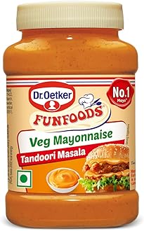 Tandoori Masala Mayonnaise, 245g/250g | Desi-Style Creamy & Spicy Mayo | 100% Vegetarian | No Cholesterol or Trans Fat | Ideal for Sandwiches, Rolls, Wraps, Dips & Indian Street Snacks (weight may vary)
