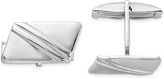 925 Sterling Silver Stripe Cuff Links