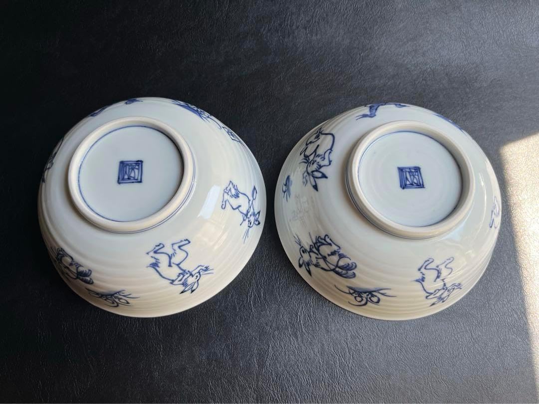 芳山窯 鳥獣戯画 麺鉢 鉢 どんぶり 2点 京焼 清水焼 芳山 芳山窯 鳥獣戯画 麺鉢 鉢 どんぶり 2点 京焼 清水焼 芳山