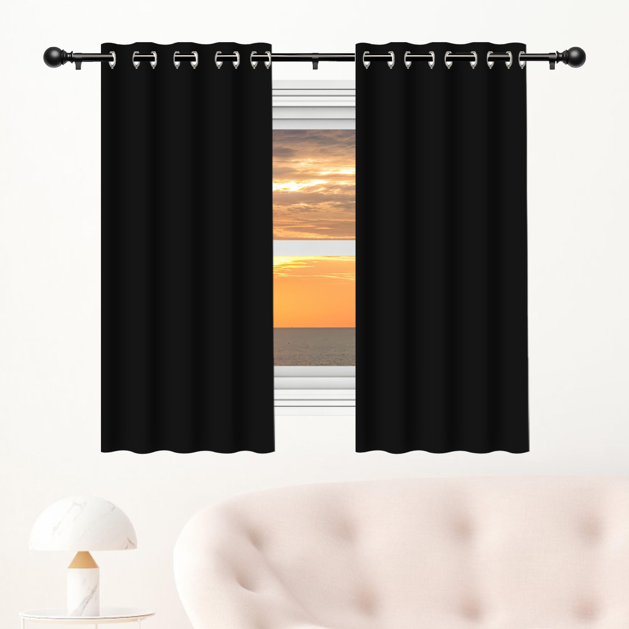 Rideau isolant thermique noir occultant grand format 130x340