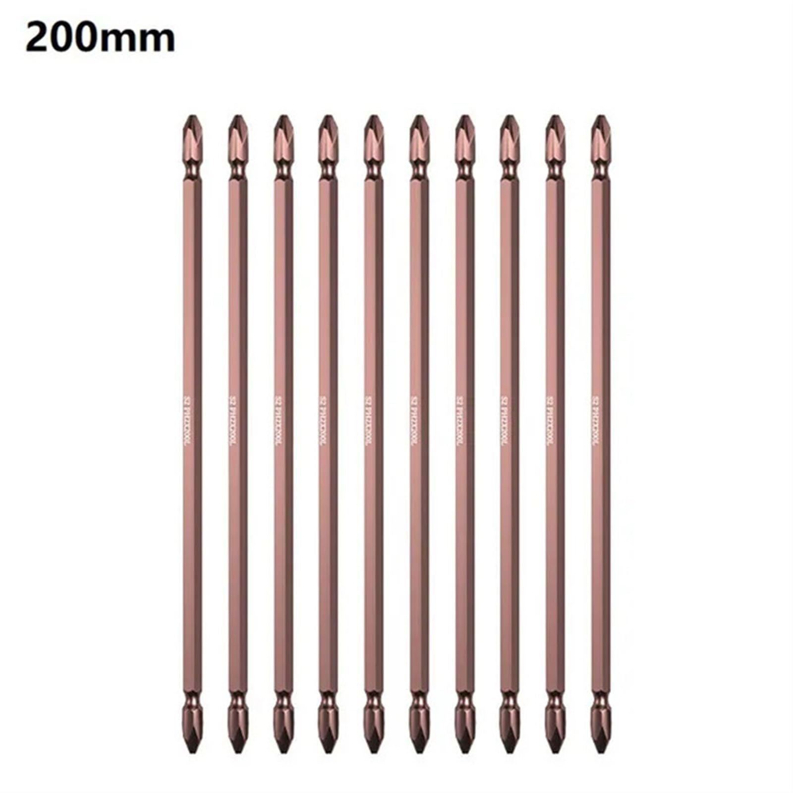Destornillador PH2 de Doble Cabezal Taladro de Alta Velocidad Destornillador neumático Ph2 Acero de aleación de vanadio 1/4'' (6,3 mm) Hex(200mm)