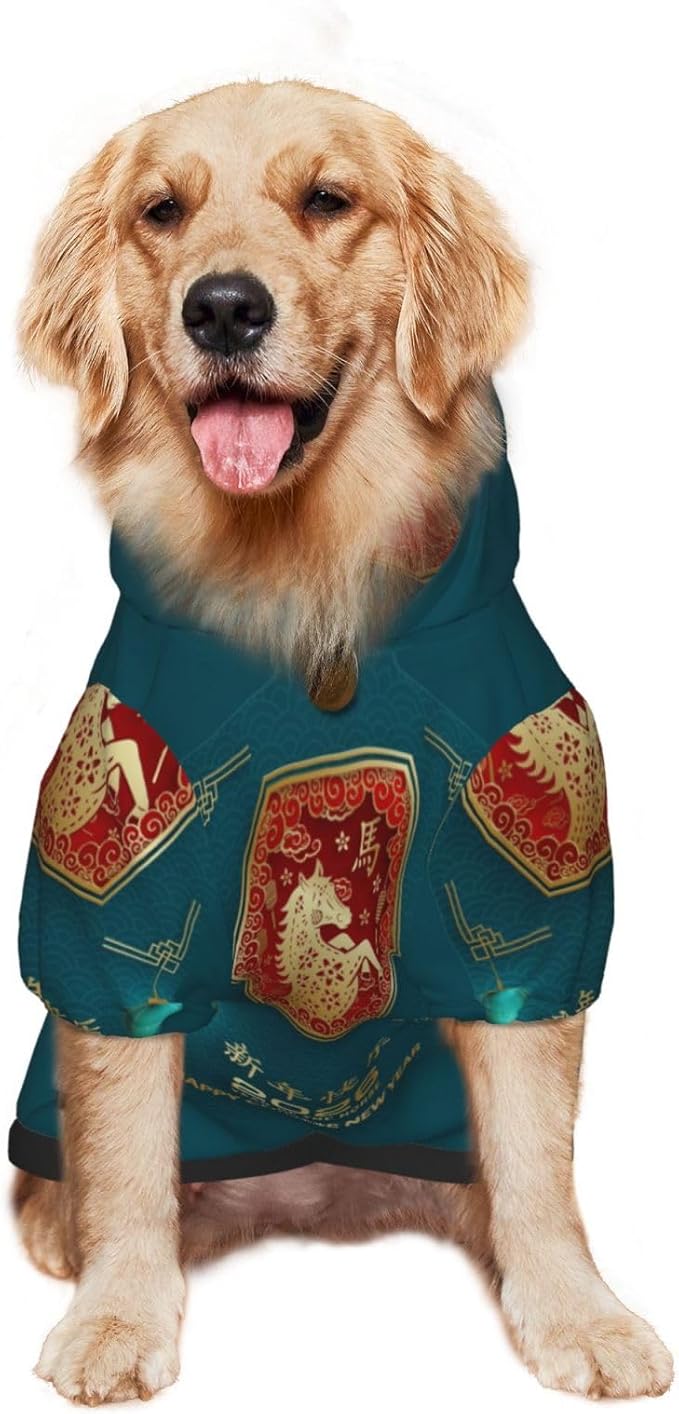 Sudadera con Capucha para Perro Año del Caballo 2026 Talla Mediana miniatura 3