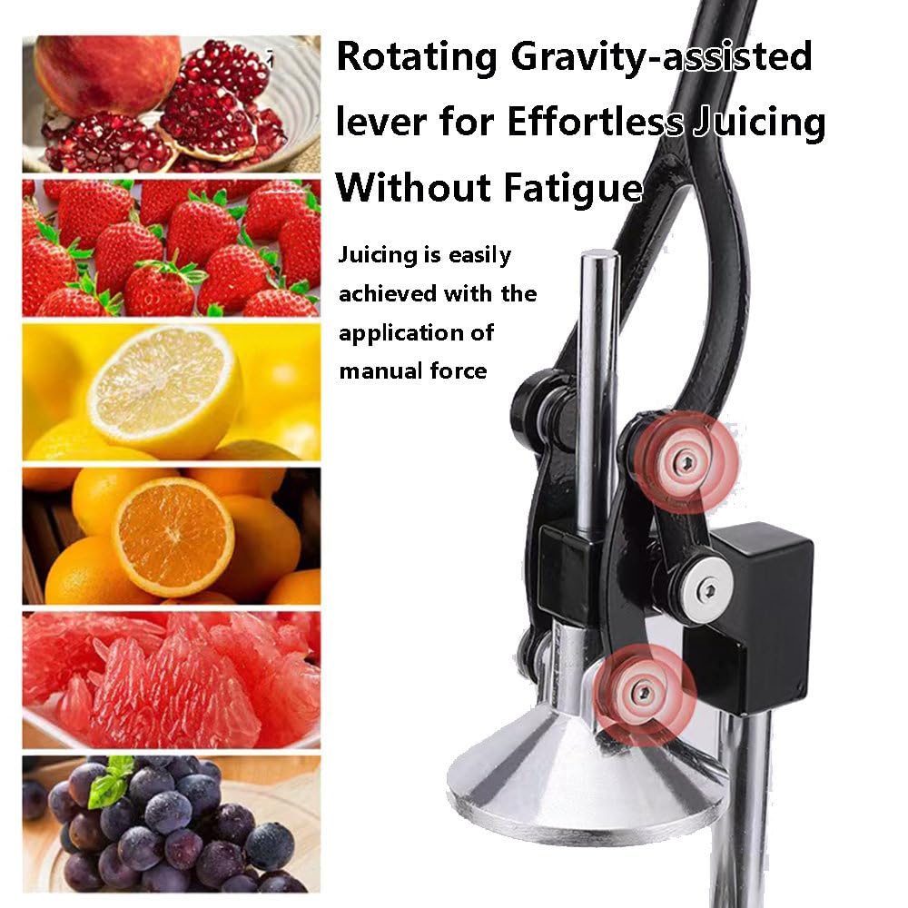 Presse-Agrumes Manuel en Acier Inoxydable 304, Presse-Fruits Robuste NéCessitant Peu D'Effort, Extracteur De Jus Manuel DéMontable Et Facile à Nettoyer pour Usage Domestique Ou Commercial.