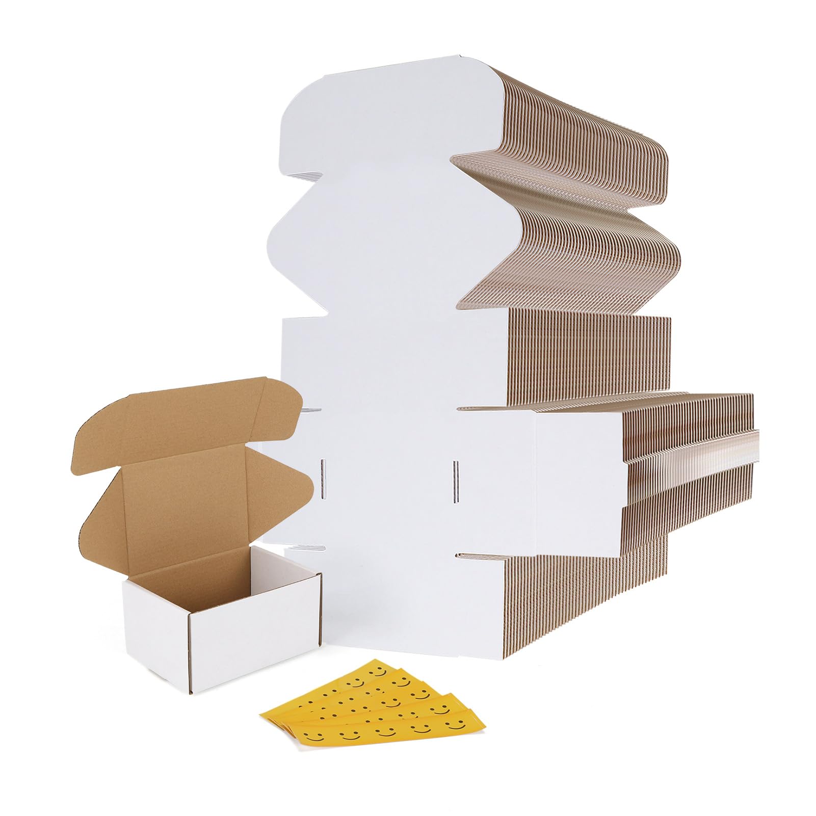 RLAVBL Juego de 75 cajas de envío de 6 x 4 x 3 pulgadas, caja de cartón corrugado pequeña, color blanco