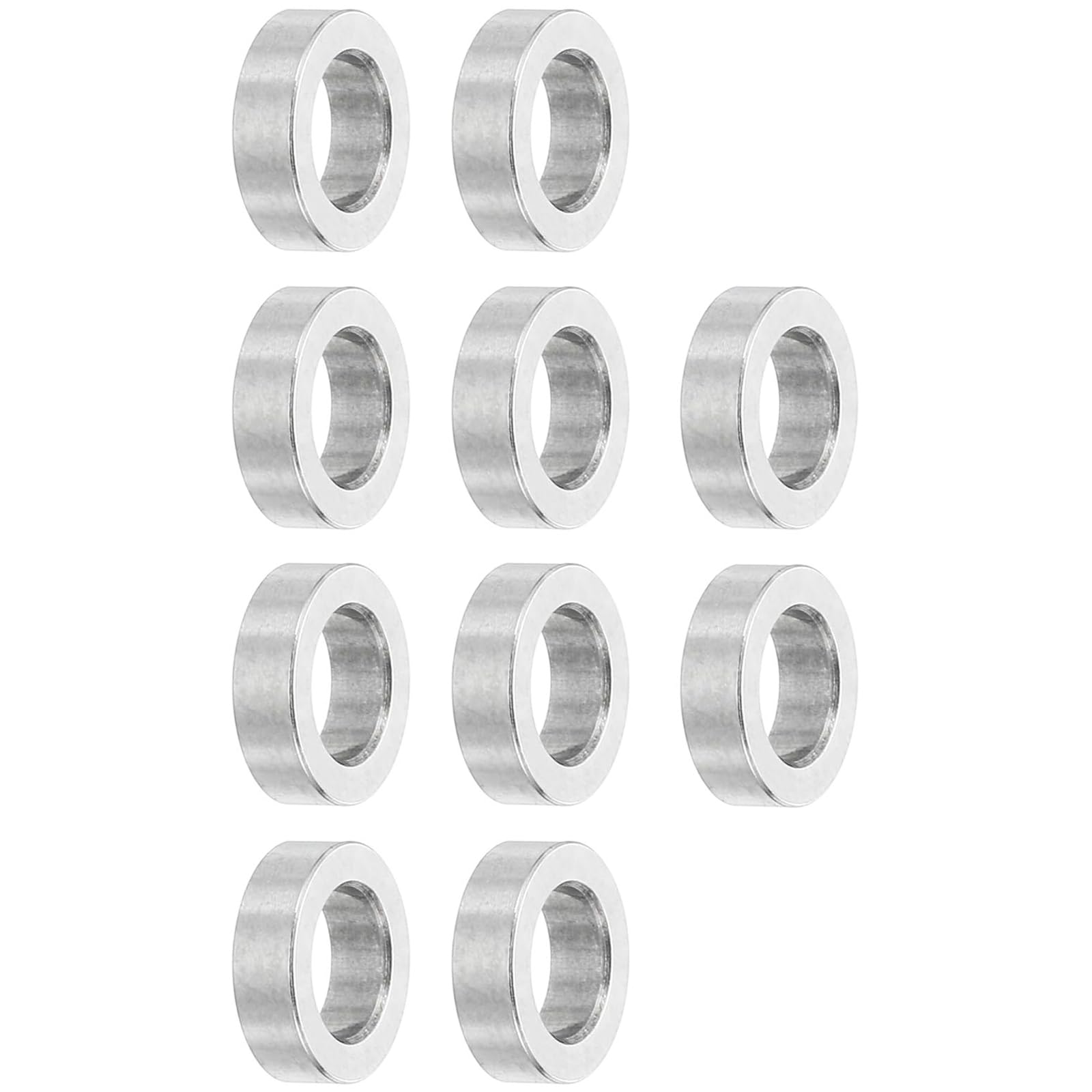 TOP-VIGOR 10Pcs M6 Aluminum Spacer, 6.2mm ID x 10mm OD x 3mm Length Metal Spacer, Round Plain Finish Spacer Screw Standoff Bushing for M6 Screws Bolts and Rods