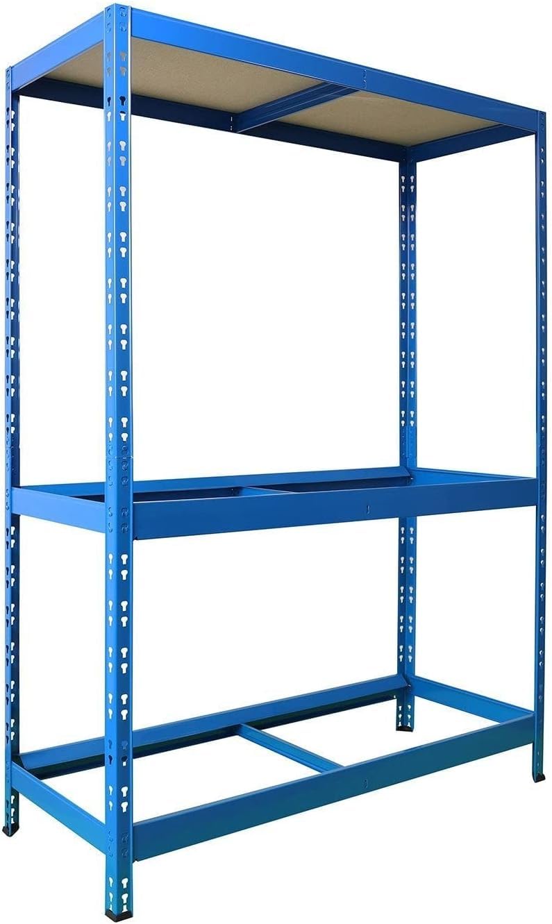 Floordirekt Reifenregal | Reifenständer für autoreifen, Belastbares eifenregal für 8 Reifen mit 2 Ebenen, 180 x 130 x 50 cm (Blau)