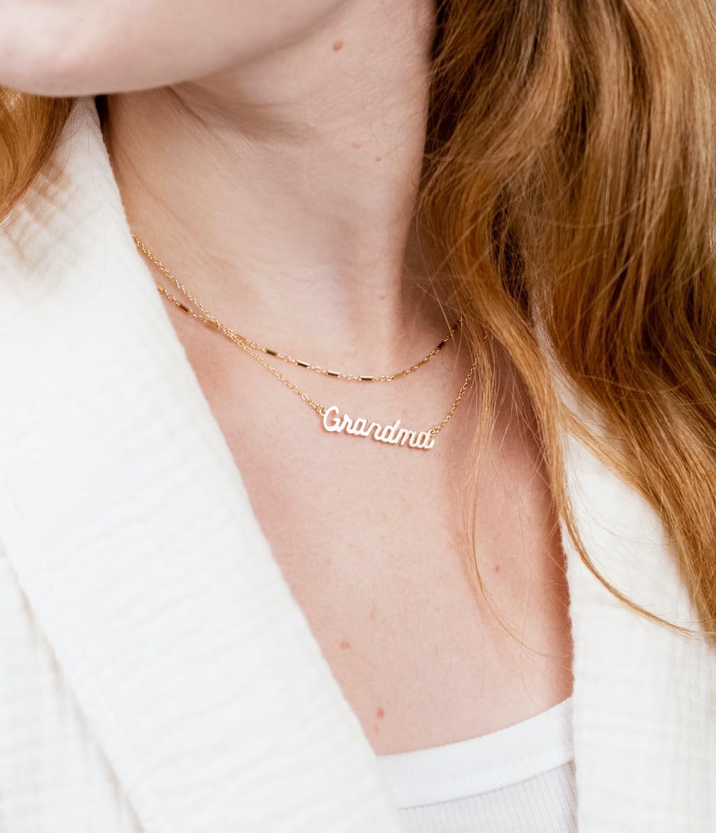 Grandma Necklace | Handmade in the USA, 14K Gold Fill Chain & Plated Charm - Image 2