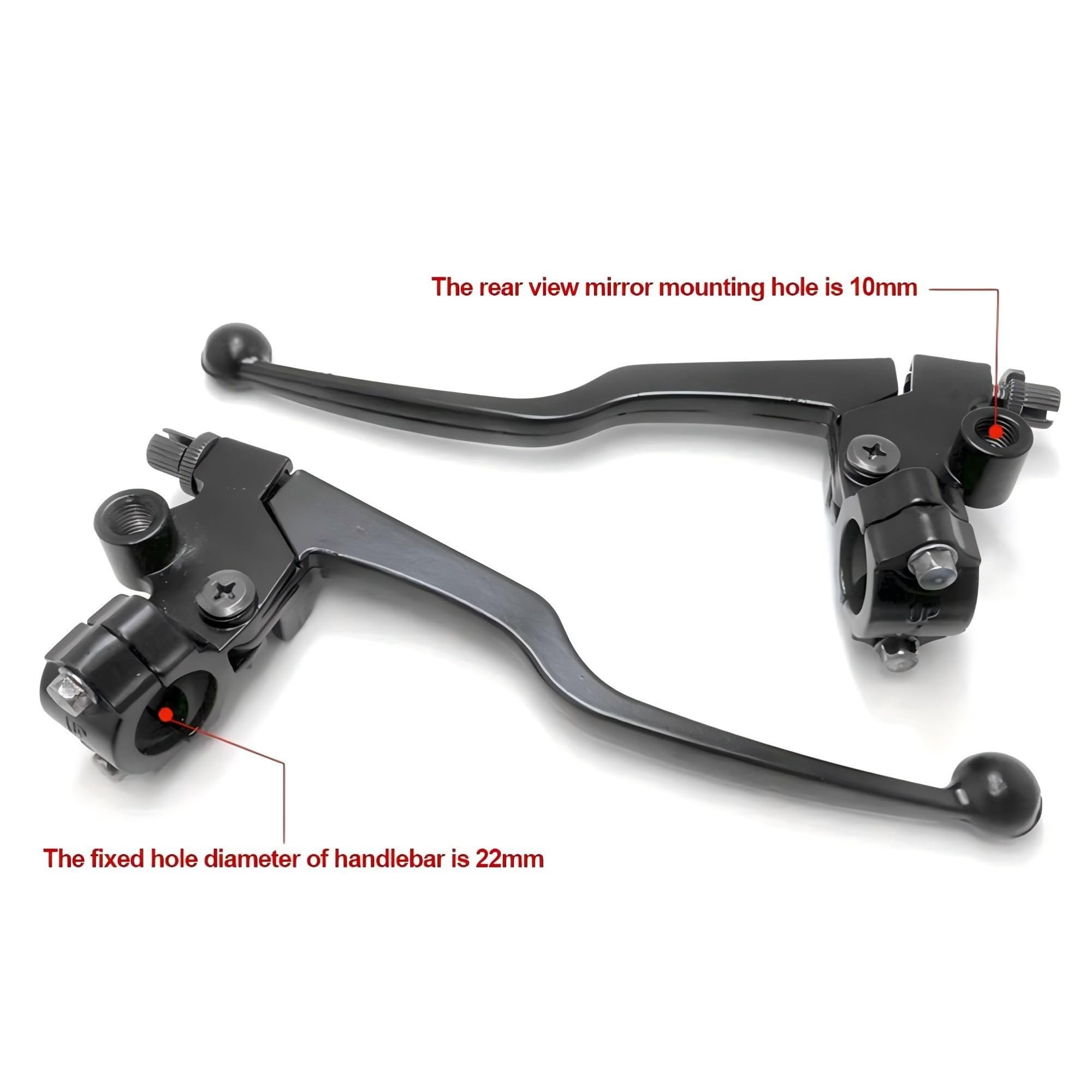 Manubrio per leva freno e frizione per moto in lega di alluminio da 2 x 22 mm 7/8 pollici per ATV