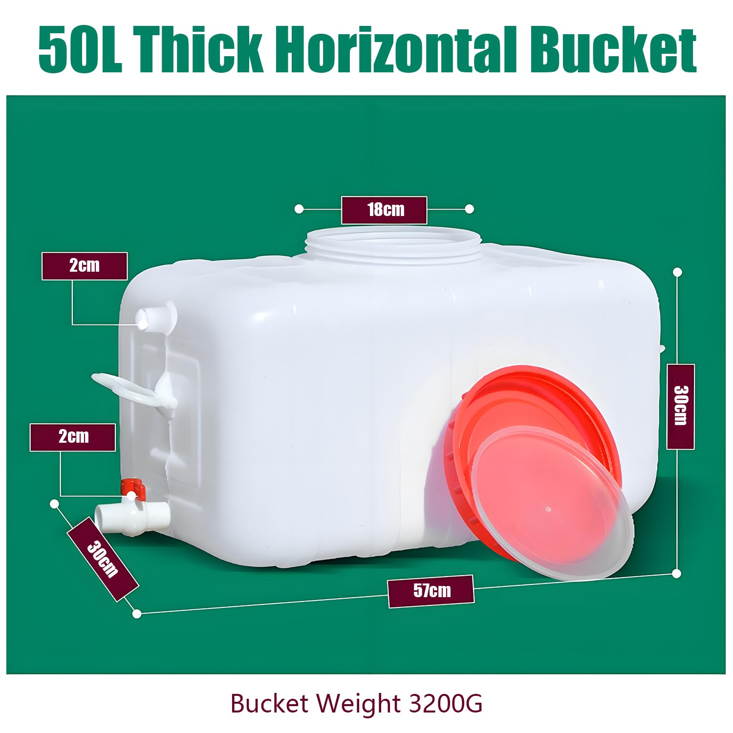 Tanica dell'Acqua Trasportabile 25L/35L/50L/80L/110L/200L Commestibile Serbatoio di Accumulo di Acqua, Contenitore Esterno Veicolo, Campeggio E Campeggio Serbatoio di Accumulo(Size:50L)