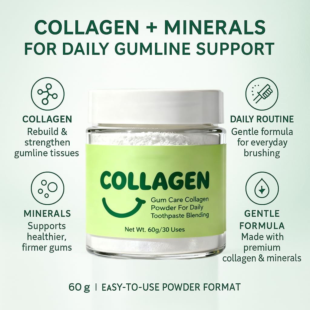 Collagen Strengthening Collagen Powder, Collagen Powder for Gums, Daily Gum-Line & Enamel Support Formula for Brighter Smile, Reduced Sensitivity & Healthier Gums (1) - Image 2