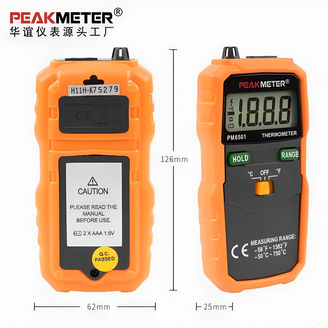 PM6501 Thermometer K Type Digital Thermometer Temperature Meter Thermocouple W/Data Hold/Logging Professional K-Type Digital Thermometer Temperature Meter